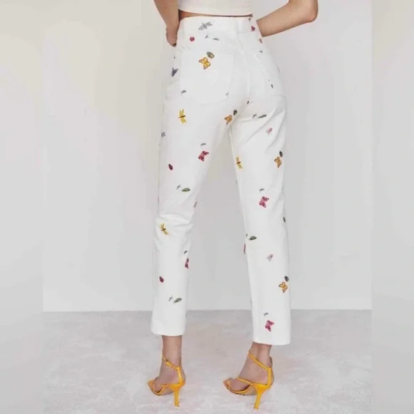 Reformation White Floral Women Jeans - Picture 3 of 16